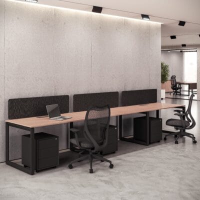 Eco Series Cluster of 3 Side By Side Workstation