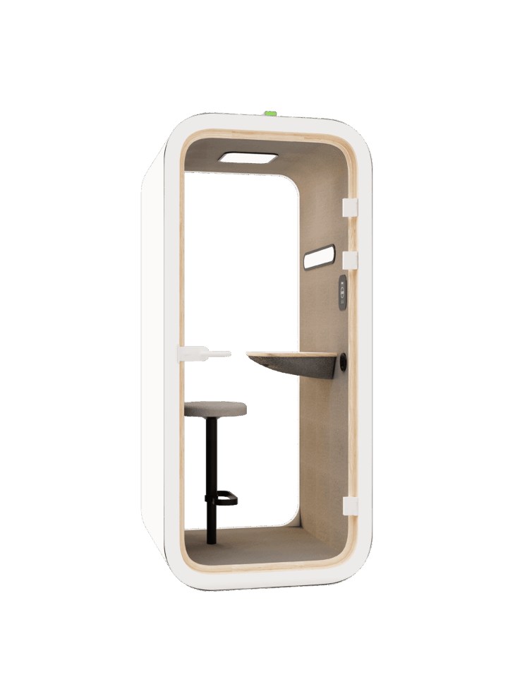 Smart Compact Office Pod (frameless) With High Chair - Image 1
